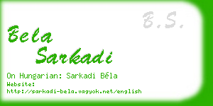 bela sarkadi business card